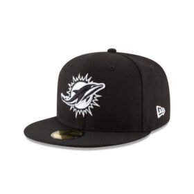 Miami Dolphins Black & White 59FIFTY Fitted Hat