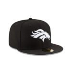 Denver Broncos Black & White 59FIFTY Fitted Hat - Imagen 3