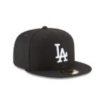 Los Angeles Dodgers Black and White Basic 59FIFTY Fitted Hat - Imagen 3