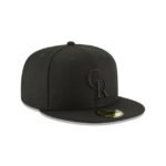 Colorado Rockies Blackout Basic 59FIFTY Fitted Hat - Imagen 3