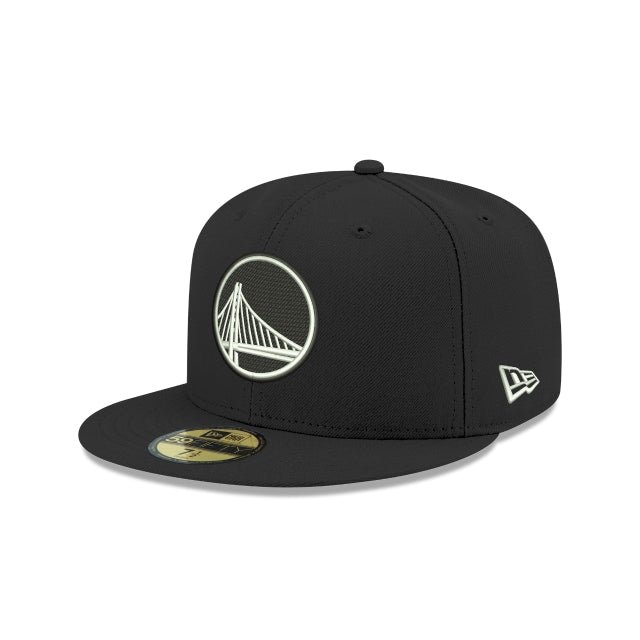 9654011756574.jpg Golden State Warriors Black & White 59FIFTY Fitted Hat - Imagen 1