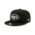 New York Jets Black and White 59FIFTY Fitted Hat